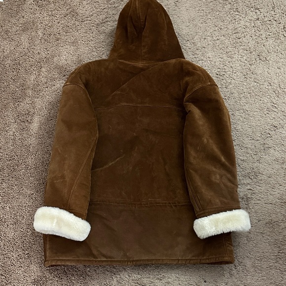 Vintage Gallery Brown Sued Leather Jacket with Cream Accents - Picture 11 of 11